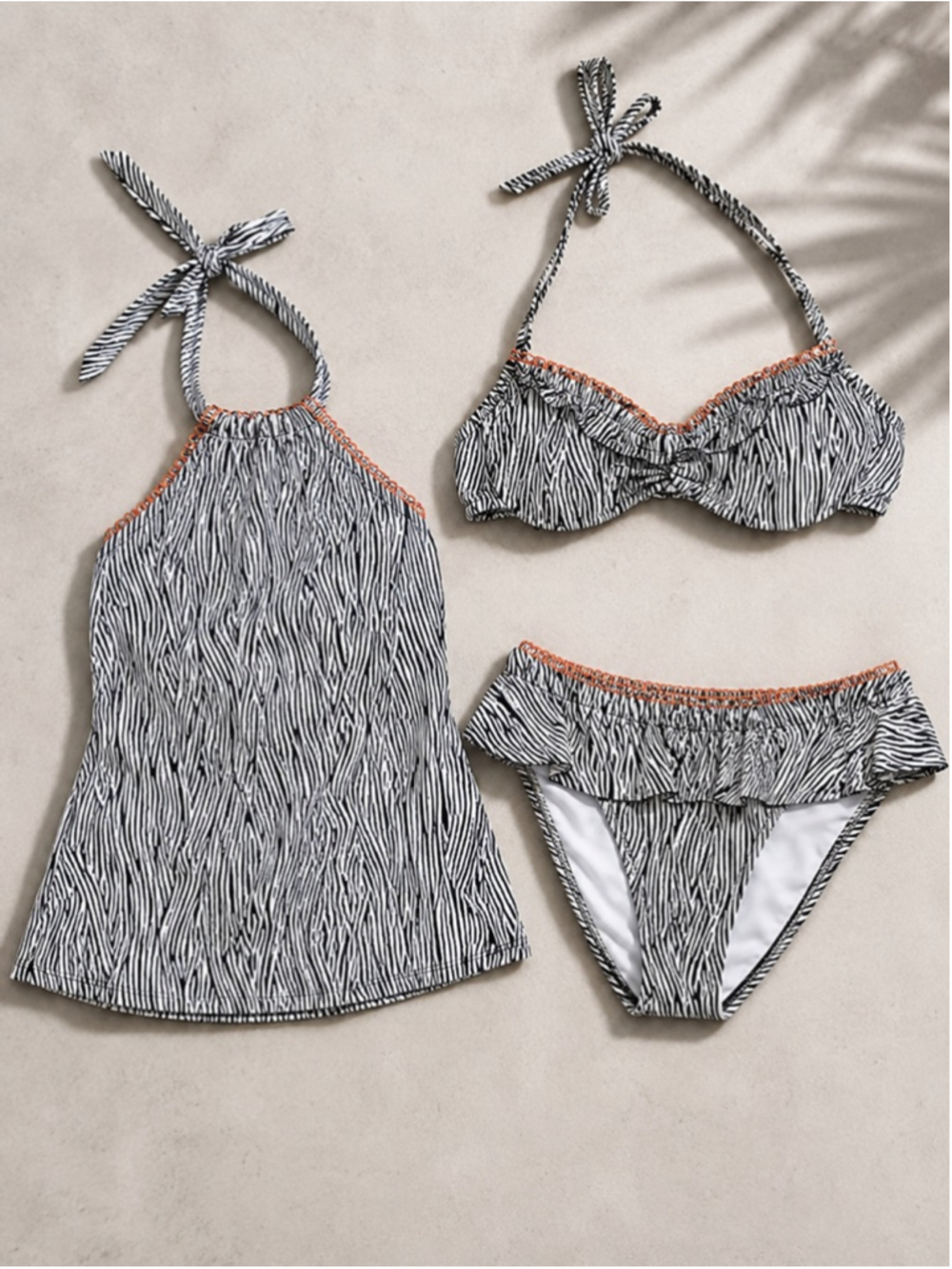 Women's Kenneth Cole Reaction Bikini Set Black/White Size S Summer